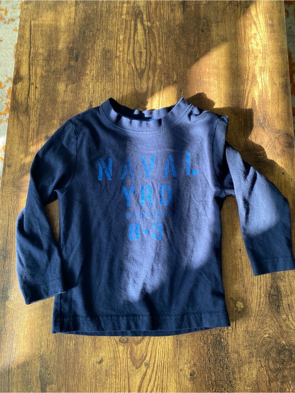 Nautica Navy Long Sleeve Tee with Blue Naval Graphic